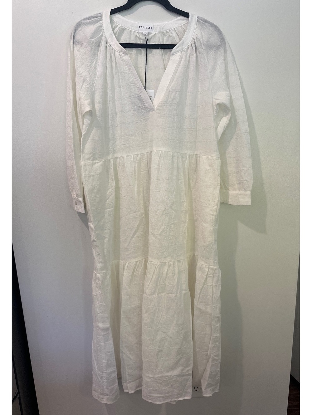 NWT White 100% Cotton Dress by Felicite- Clean, Airy, Flowy, Beach